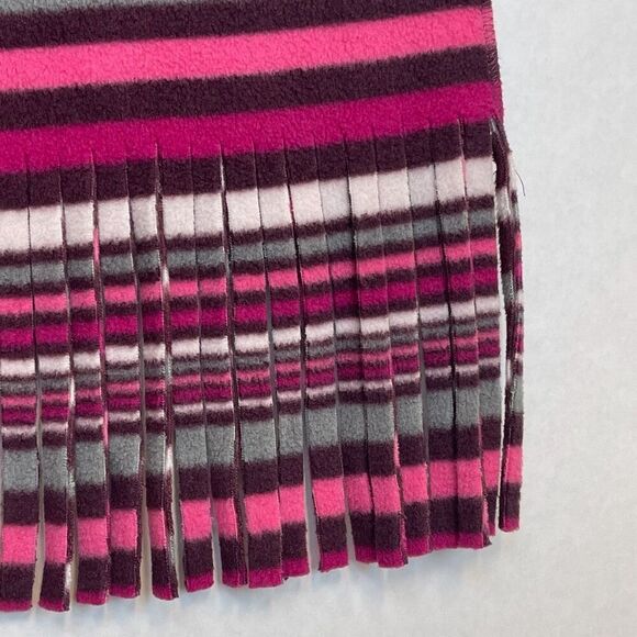 JOE BOXER Fleece Scarf Women's OSFM Multicolor Polka Dot Stripe Fringe Design - Picture 2 of 13